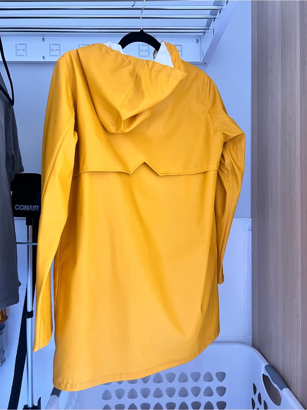 Mustard Yellow Hooded Trench Coat - Picture 5 of 5
